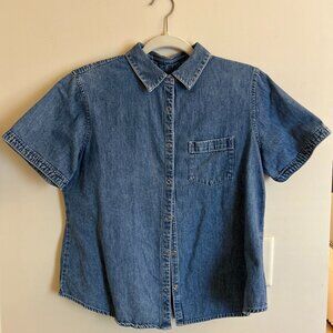 Marsh Landing Petites Chambray Blue Jean Denim Shirt  | PL